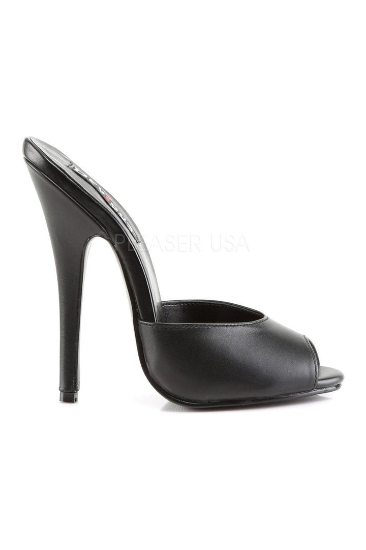DOMINA-101 Mule | Black Genuine Leather-Slides- Stripper Shoes at SEXYSHOES.COM