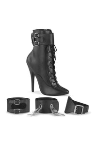 Devious DOMINA-1023 Ankle Boot in Black Faux Leather from SexyShoes.com