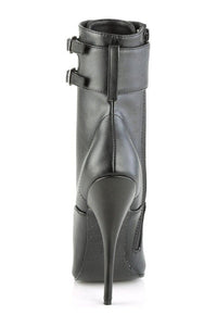 Devious DOMINA-1023 Ankle Boot in Black Faux Leather