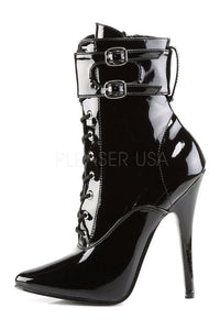 Devious DOMINA-1023 Ankle Boot in Black Patent