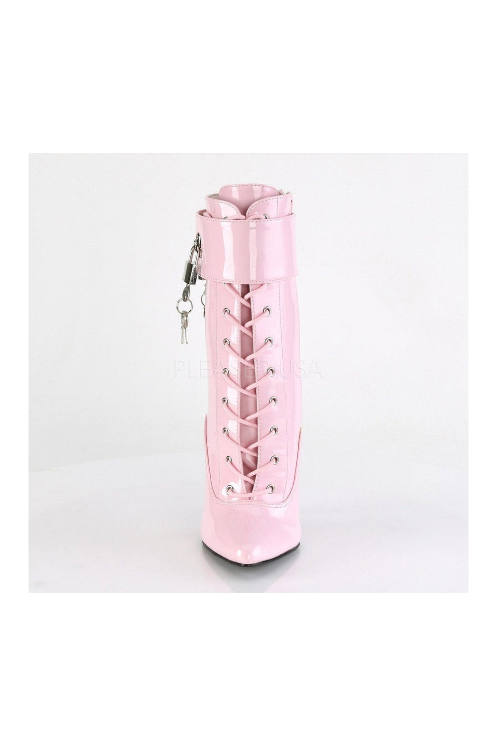 Devious DOMINA-1023 Ankle Boot in Pink Patent