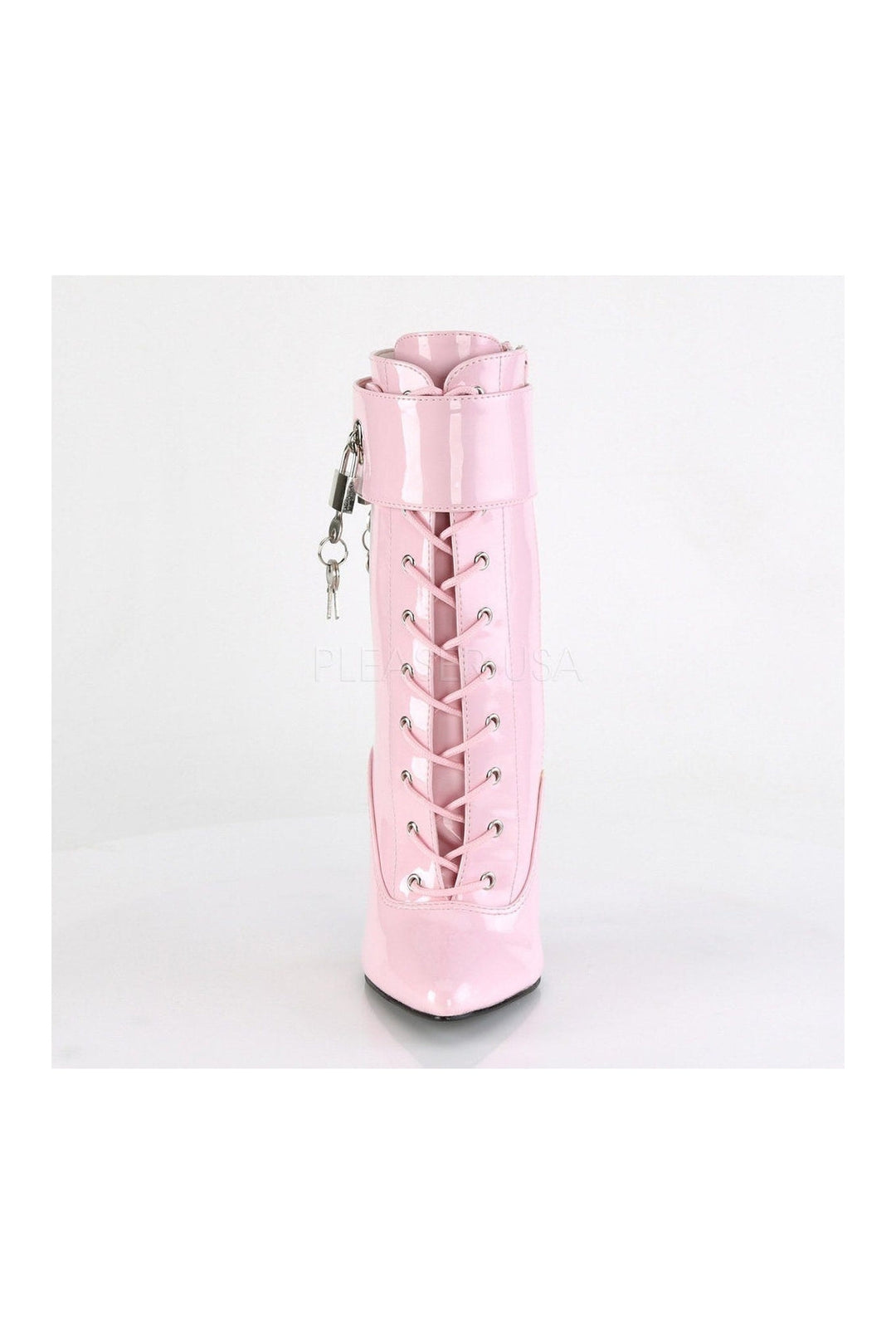 Devious DOMINA-1023 Ankle Boot in Pink Patent