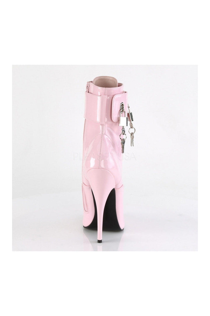 DOMINA-1023 Ankle Boot | Pink Patent-Ankle Boots- Stripper Shoes at SEXYSHOES.COM