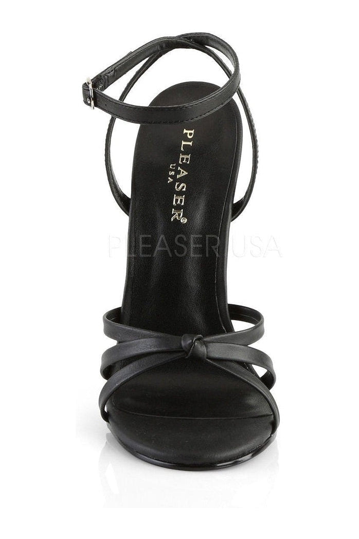 DOMINA-108 Sandal | Black Faux Leather-Devious-Sandals-SEXYSHOES.COM