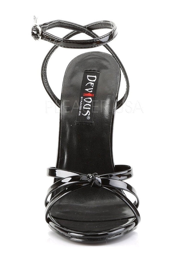 Devious DOMINA-108 Sandal in Black Patent