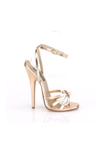 Devious DOMINA-108 Sandal in Gold Faux Leather