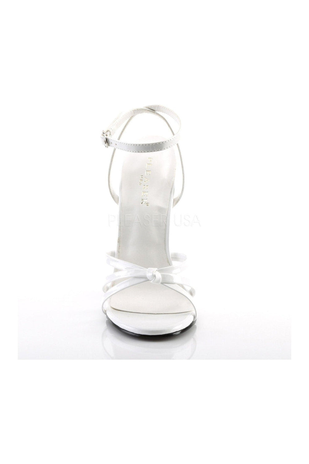 Devious DOMINA-108 Sandal in White Patent