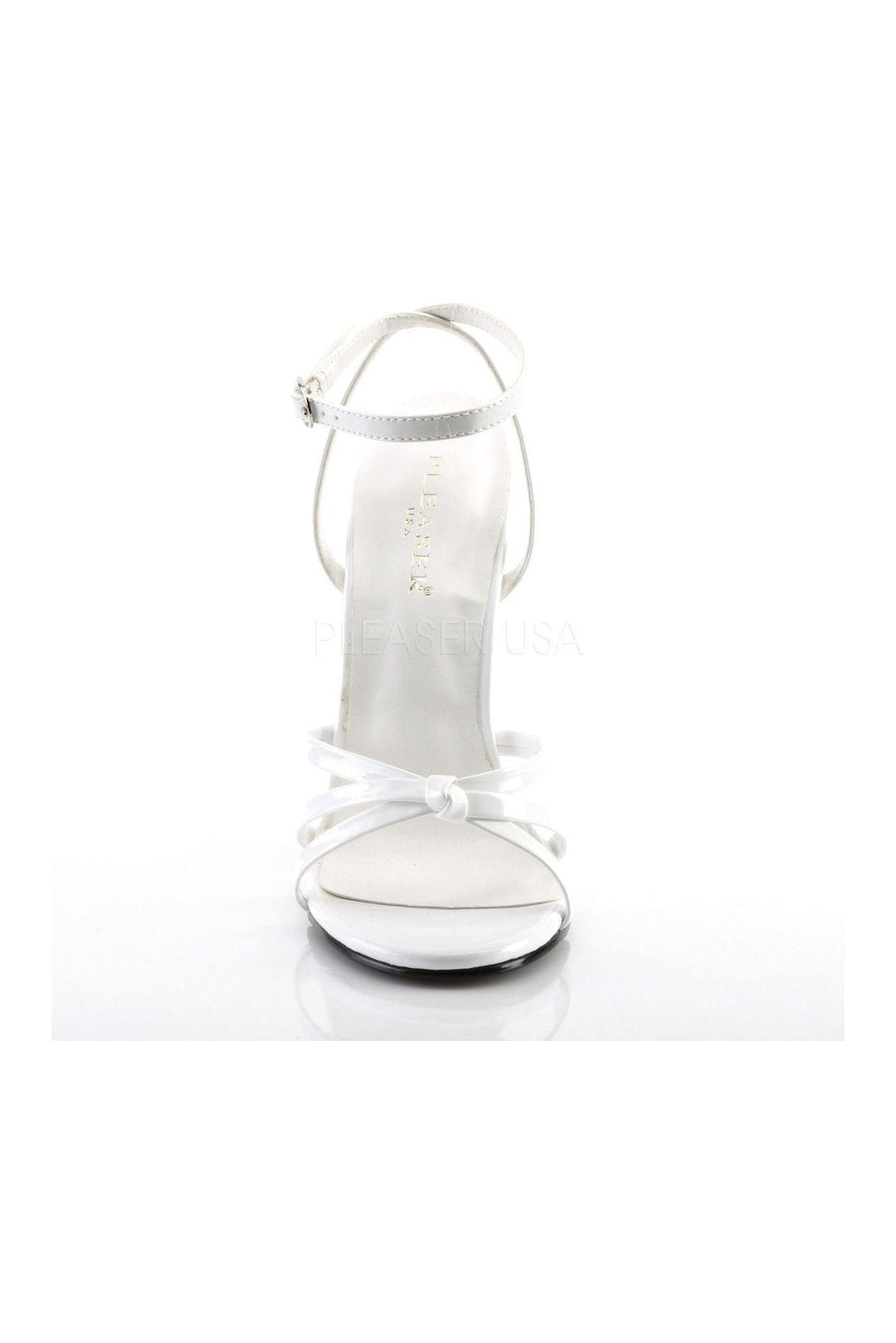 Devious DOMINA-108 Sandal in White Patent