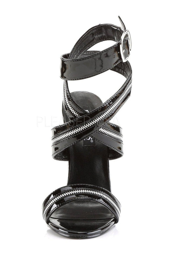 Devious DOMINA-119 Sandal in Black Patent