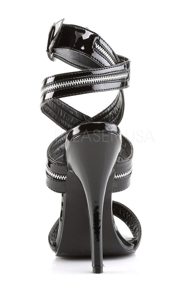 DOMINA-119 Sandal | Black Patent-Devious-Sandals-SEXYSHOES.COM