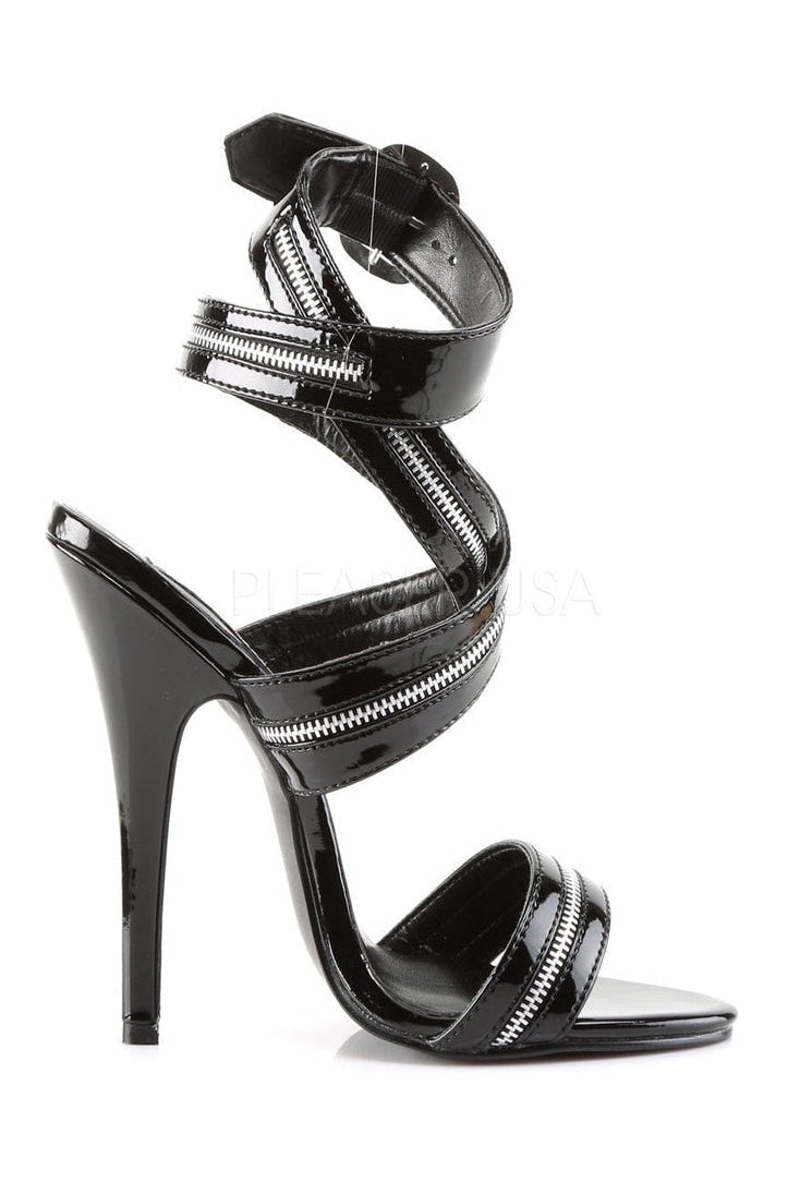 Devious DOMINA-119 Sandal in Black Patent