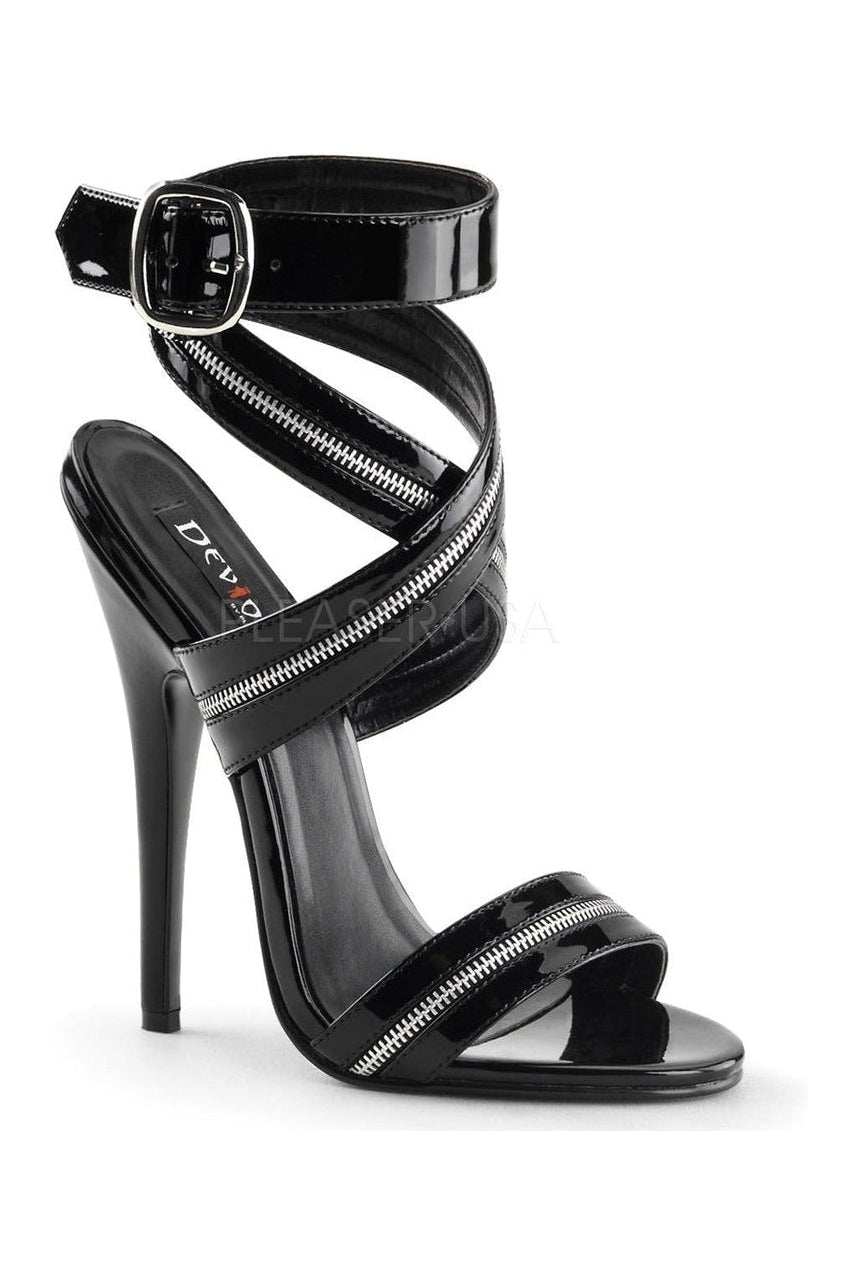 DOMINA-119 Sandal | Black Patent-Sandals- Stripper Shoes at SEXYSHOES.COM