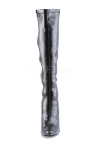 Devious DOMINA-2000 Knee Boot in Black Faux Leather