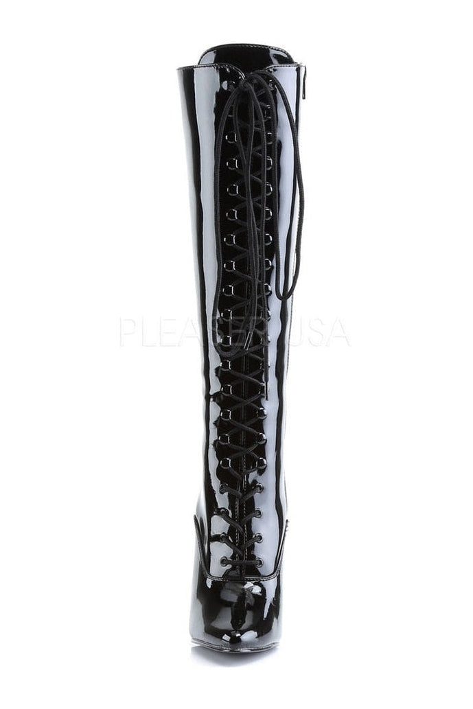 Devious DOMINA-2020 Knee Boot in Black Patent
