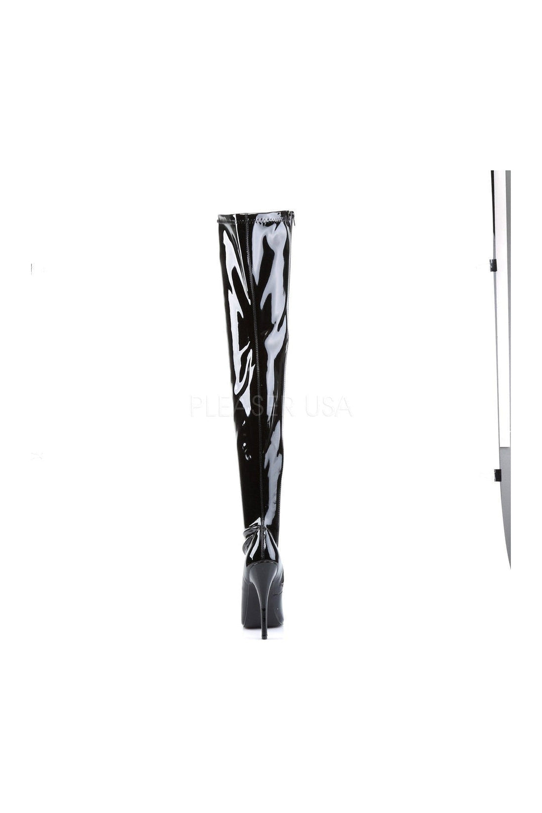 Devious DOMINA-3000 Thigh Boot in Black Patent