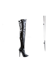 Devious DOMINA-3000 Thigh Boot in Black Patent