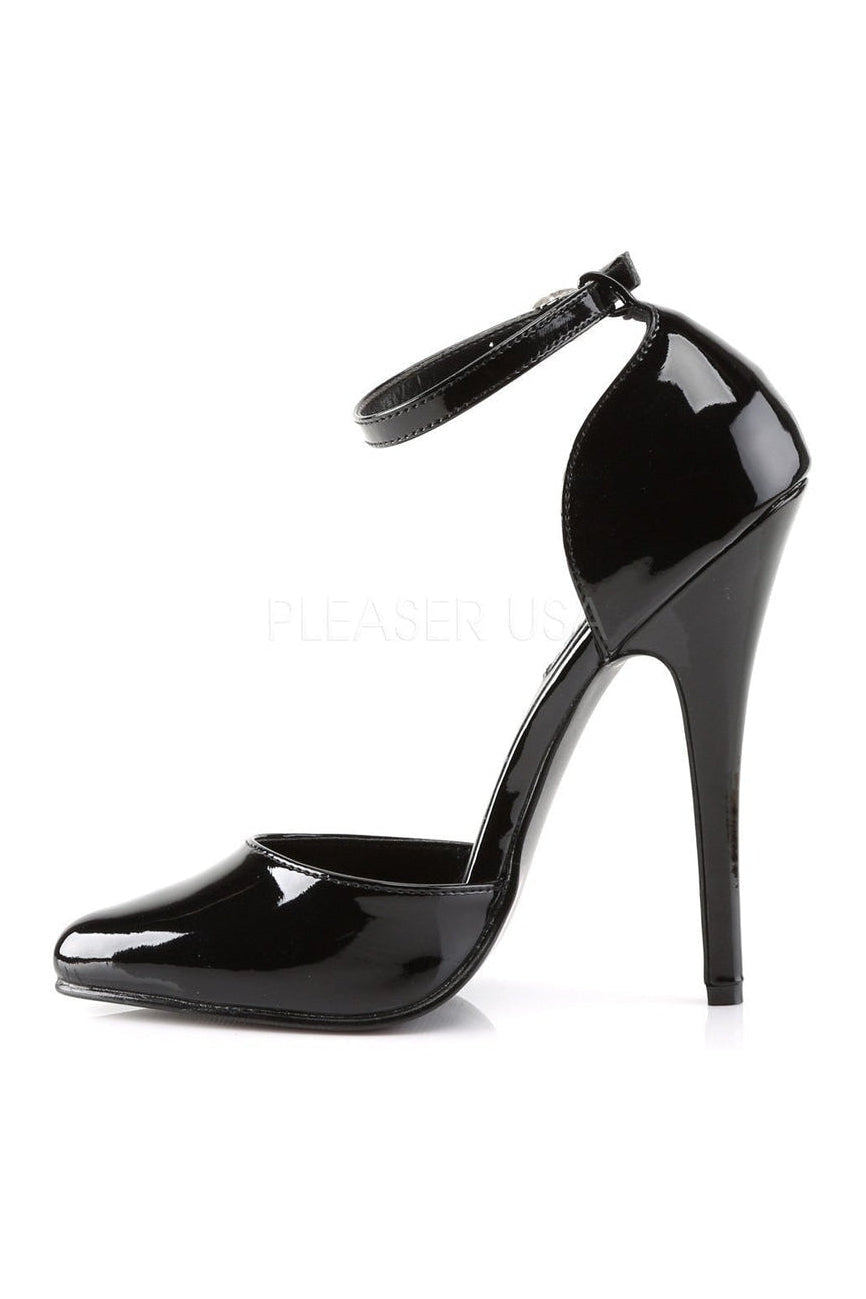 Devious DOMINA-402 Pump in Black Patent