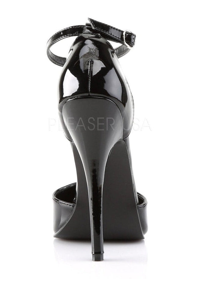 Devious DOMINA-402 Pump in Black Patent