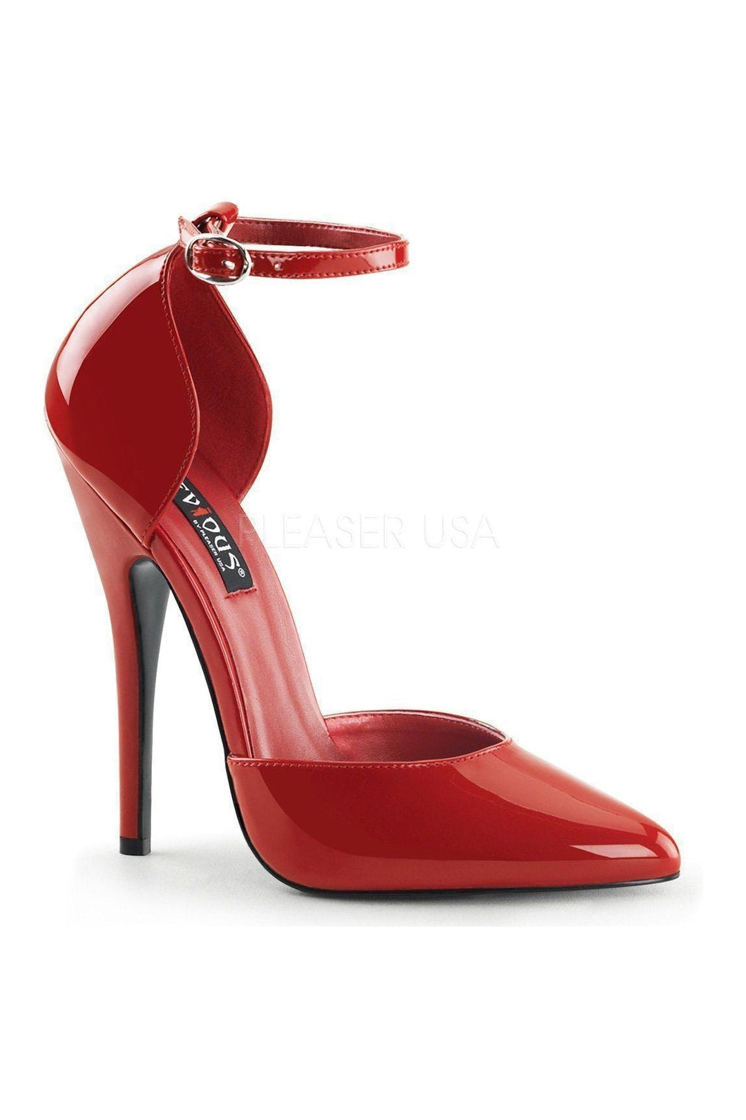 DOMINA-402 Pump | Red Patent-Devious-Red-D'Orsays-SEXYSHOES.COM