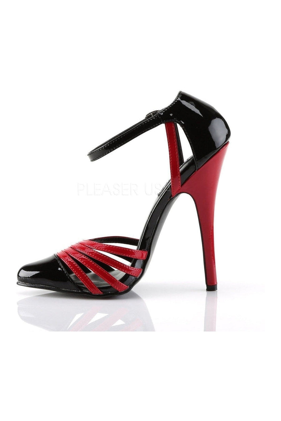 Devious DOMINA-412 Pump in Black Patent