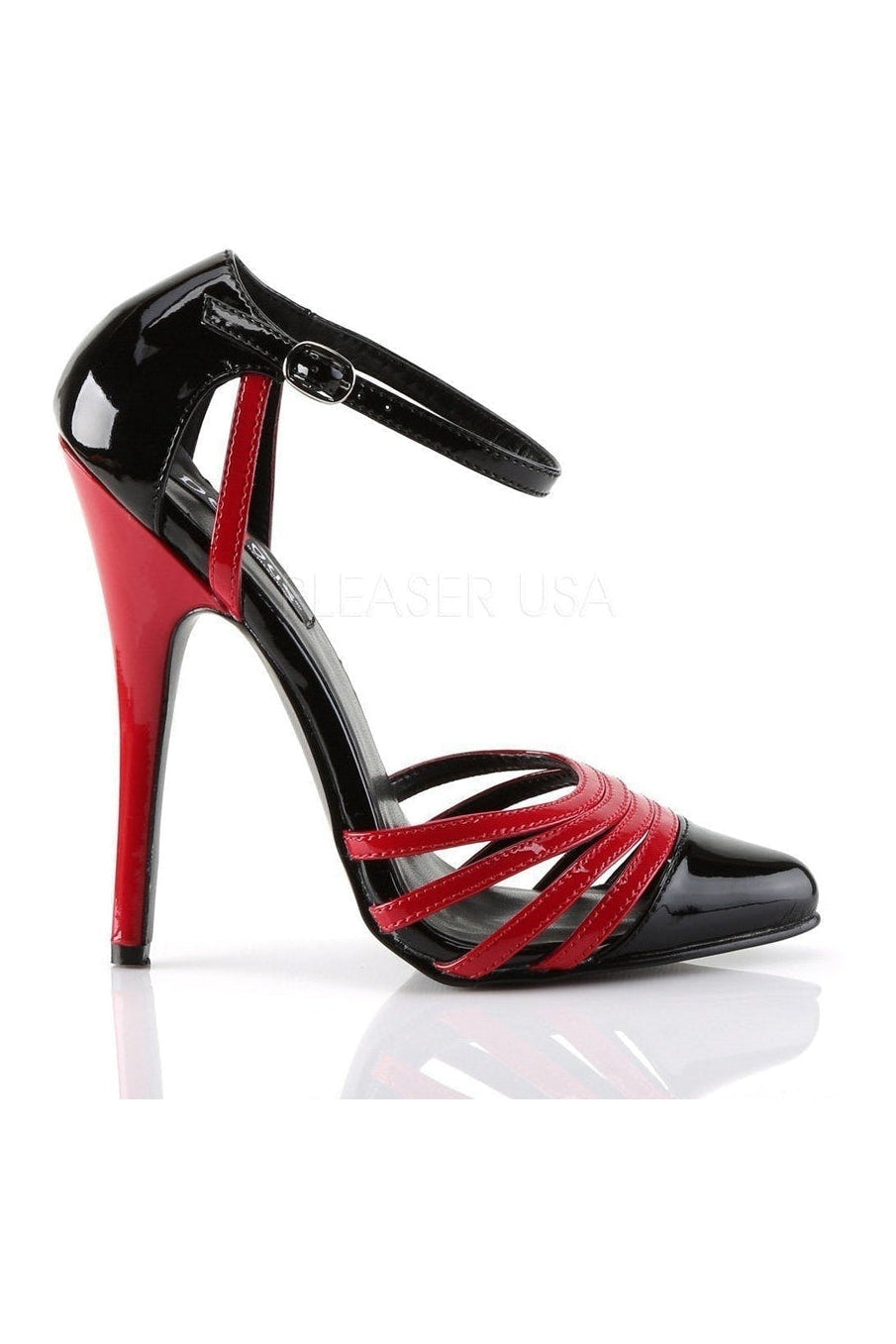 Devious DOMINA-412 Pump in Black Patent