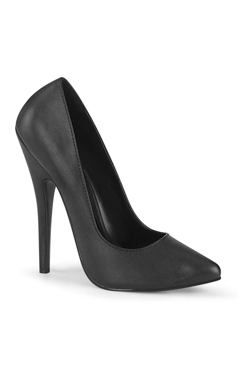 DOMINA-420 Pump | Black Faux Leather-Pumps- Stripper Shoes at SEXYSHOES.COM