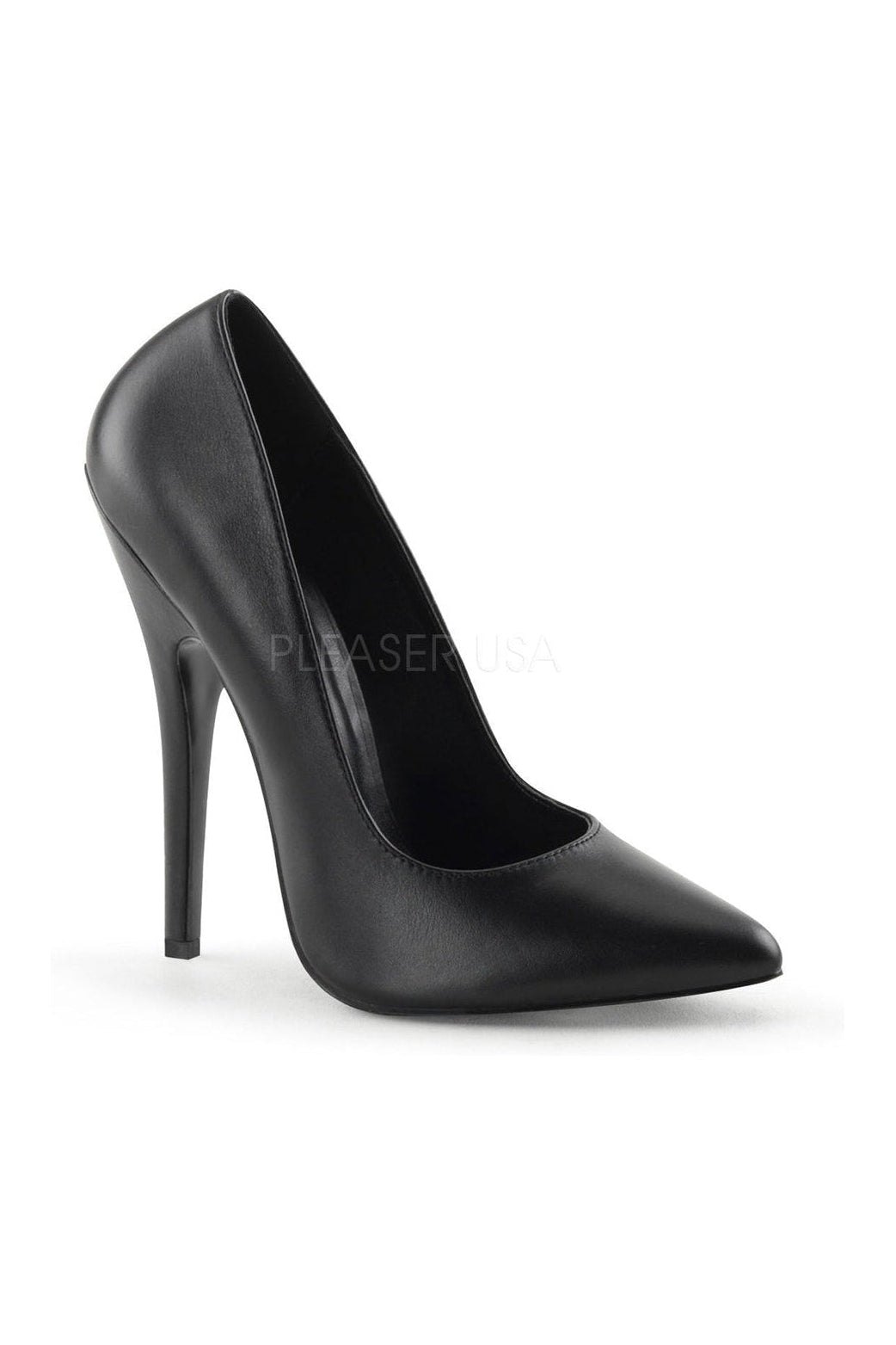 DOMINA-420 Pump | Black Genuine Leather-Pumps- Stripper Shoes at SEXYSHOES.COM