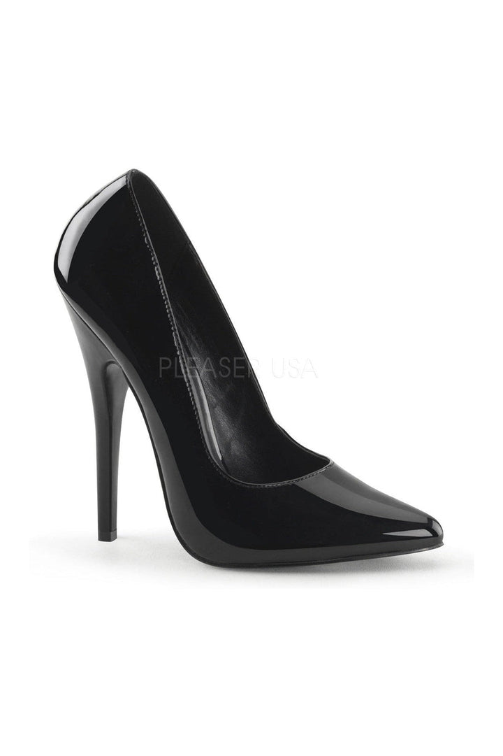 DOMINA-420 Pump | Black Patent-Pumps- Stripper Shoes at SEXYSHOES.COM