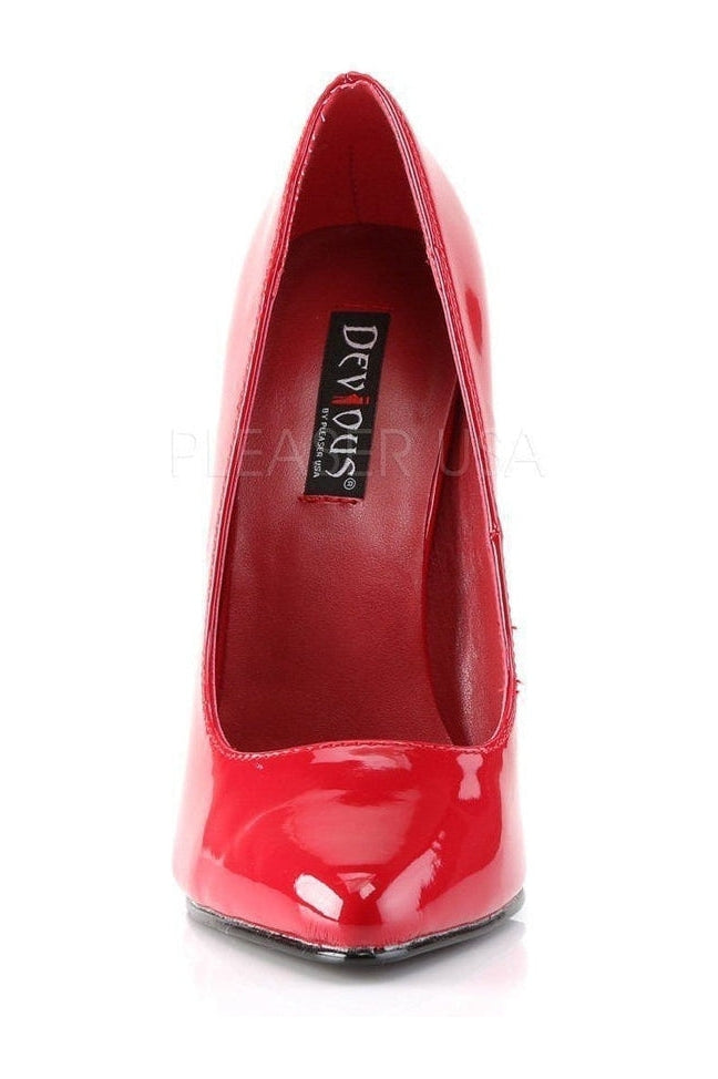 Devious DOMINA-420 Pump in Red Patent