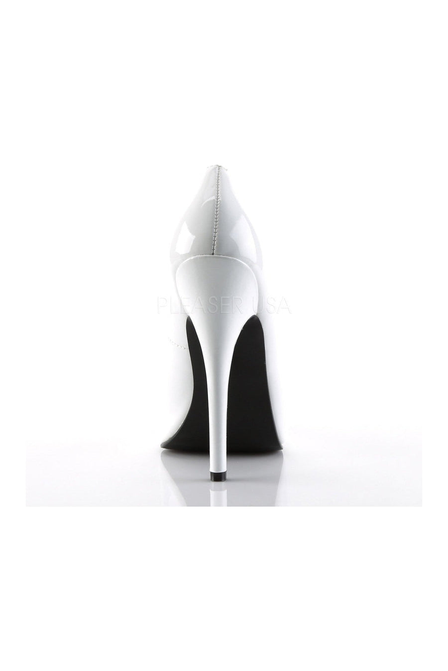 Devious DOMINA-420 Pump in White Patent