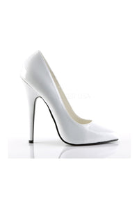 Devious DOMINA-420 Pump in White Patent