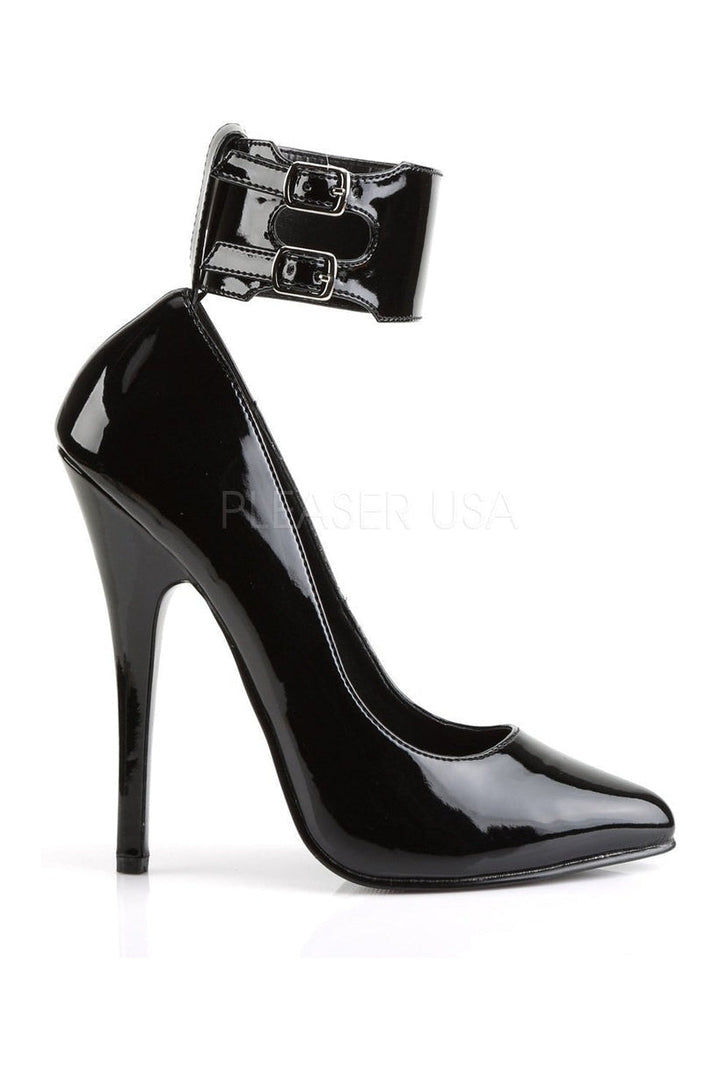 DOMINA-434 Pump | Black Patent-Pumps- Stripper Shoes at SEXYSHOES.COM