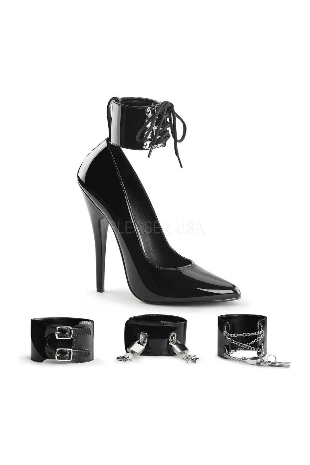 DOMINA-434 Pump | Black Patent-Pumps- Stripper Shoes at SEXYSHOES.COM