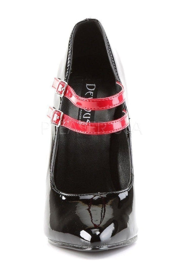 Devious DOMINA-442 Pump in Black Patent