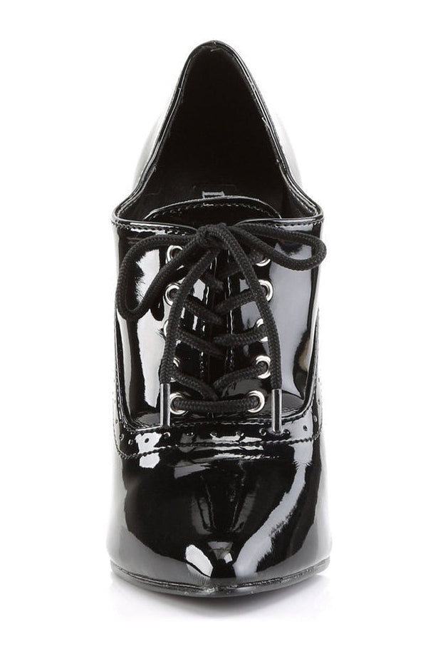 Devious DOMINA-460 Ankle Bootie in Black Patent