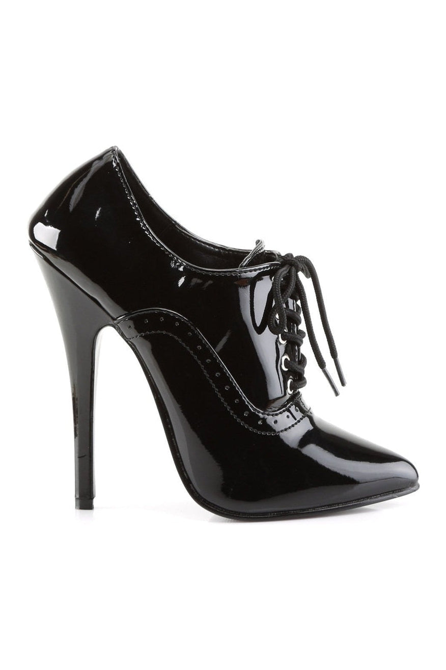 Devious DOMINA-460 Ankle Bootie in Black Patent