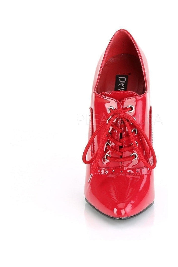 Devious DOMINA-460 Ankle Bootie in Red Patent