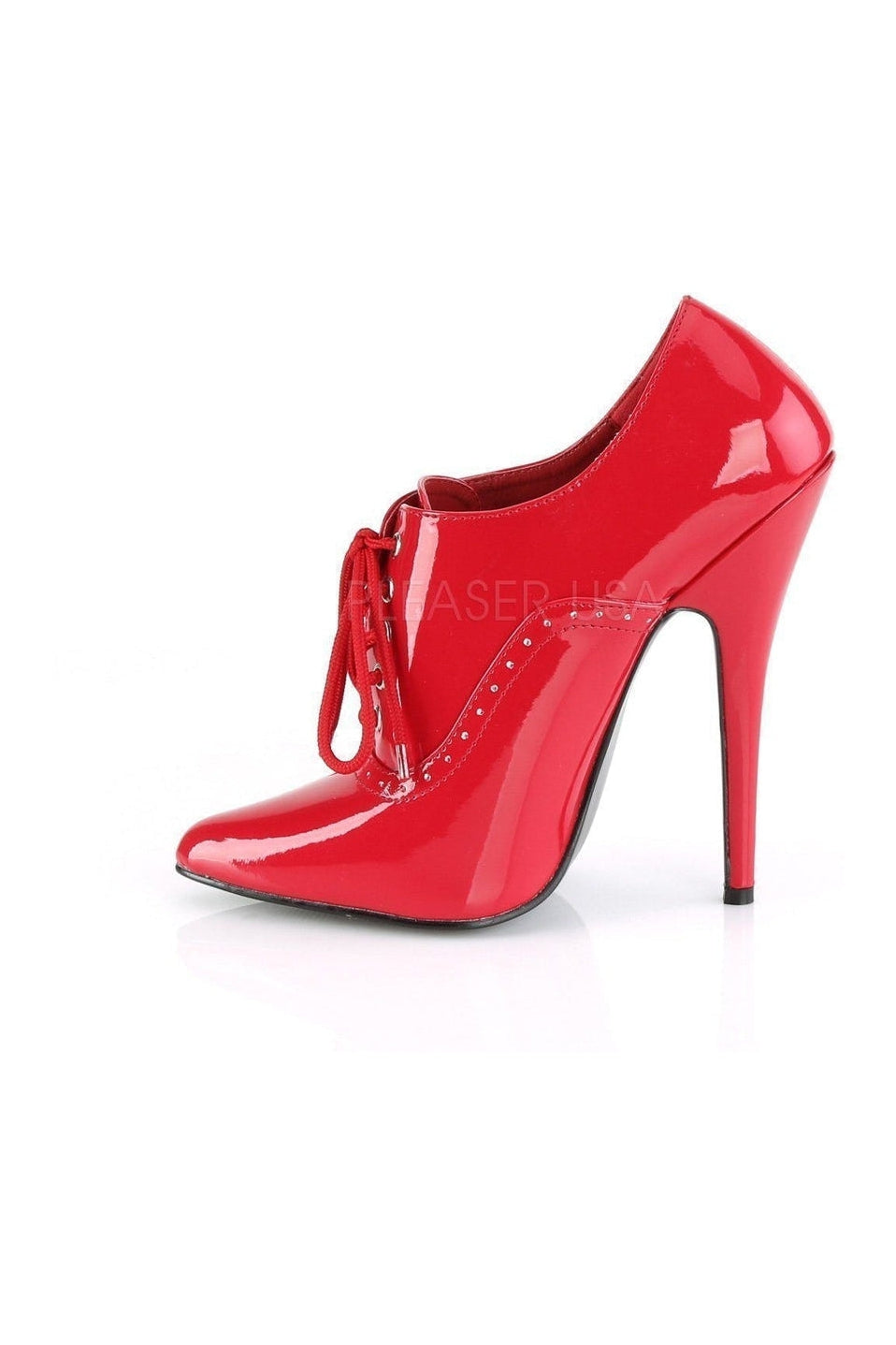 Devious DOMINA-460 Ankle Bootie in Red Patent