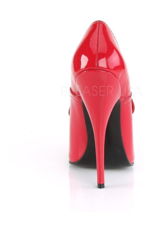 Devious DOMINA-460 Ankle Bootie in Red Patent