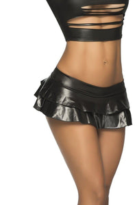 Mapale Double Layered Ruffle Skirt in Black  from SexyShoes.com