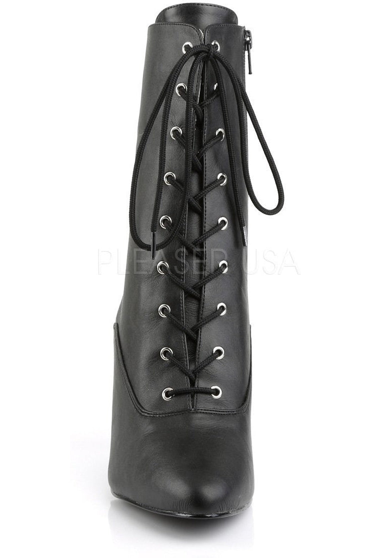 DREAM-1020 Ankle Boot | Black Faux Leather-Pleaser Pink Label-Ankle Boots-SEXYSHOES.COM