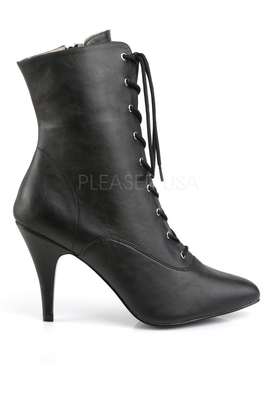 Pleaser Pink Label DREAM-1020 Ankle Boot in Black Faux Leather