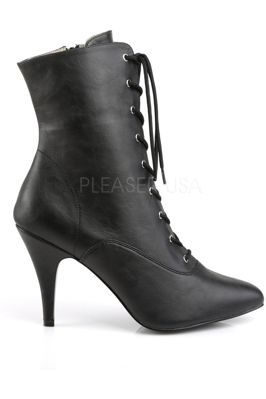 DREAM-1020 Ankle Boot | Black Faux Leather-Pleaser Pink Label-Ankle Boots-SEXYSHOES.COM