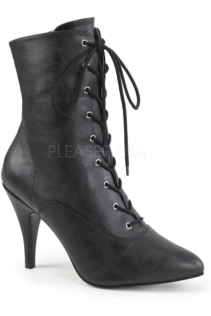 DREAM-1020 Ankle Boot | Black Faux Leather-Pleaser Pink Label-Black-Ankle Boots-SEXYSHOES.COM