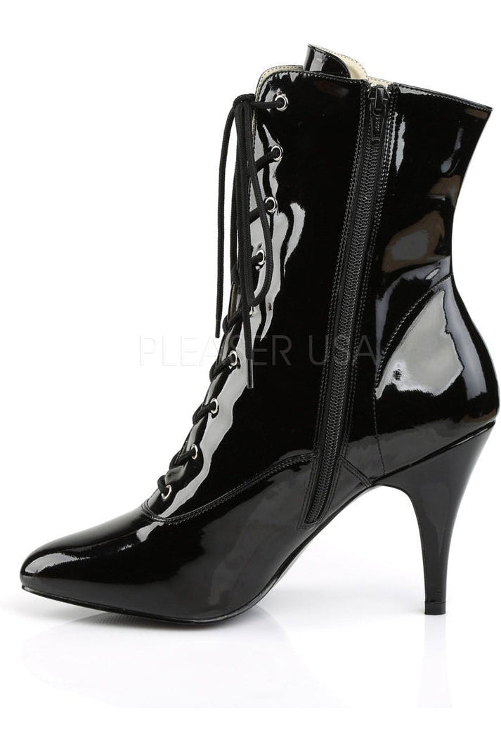 DREAM-1020 Ankle Boot | Black Patent-Pleaser Pink Label-Ankle Boots-SEXYSHOES.COM