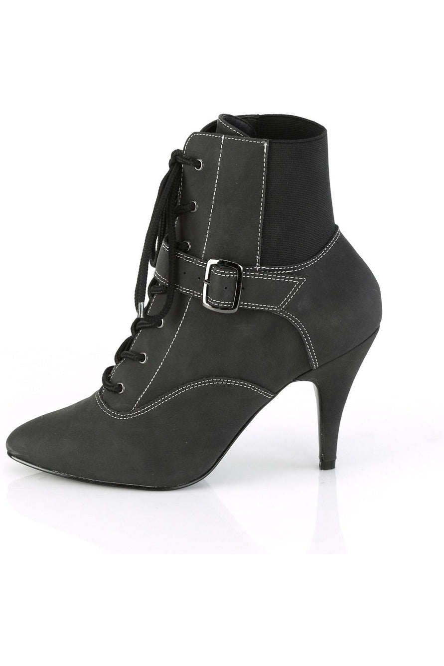 DREAM-1022 Ankle Boot | Black Faux Leather-Ankle Boots-Pleaser Pink Label-SEXYSHOES.COM