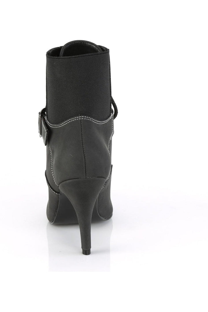 DREAM-1022 Ankle Boot | Black Faux Leather-Ankle Boots-Pleaser Pink Label-SEXYSHOES.COM