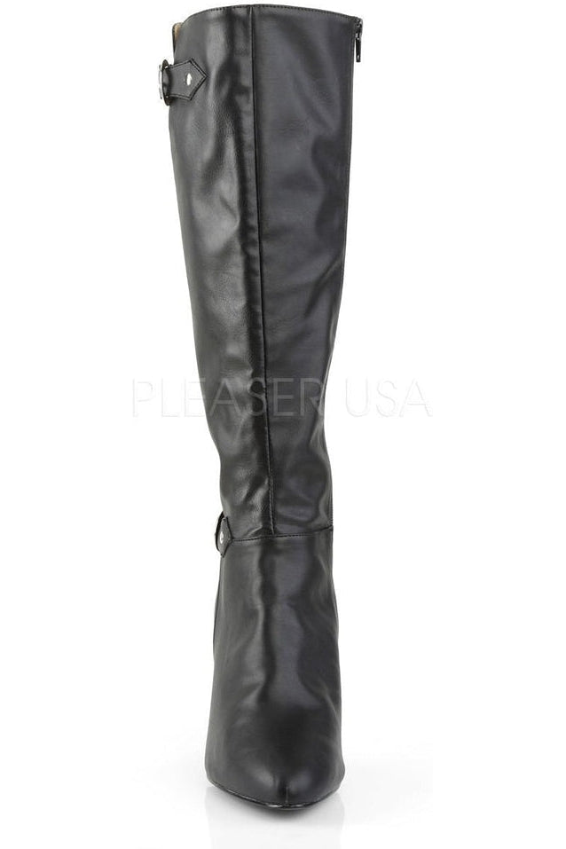 DREAM-2030 Knee Boot | Black Faux Leather-PLEASER PINK LABEL-Knee Boots-SEXYSHOES.COM