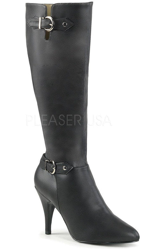 Pleaser Pink Label DREAM-2030 Knee Boot in Black Faux Leather from SexyShoes.com