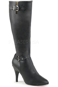 Pleaser Pink Label DREAM-2030 Knee Boot in Black Faux Leather from SexyShoes.com